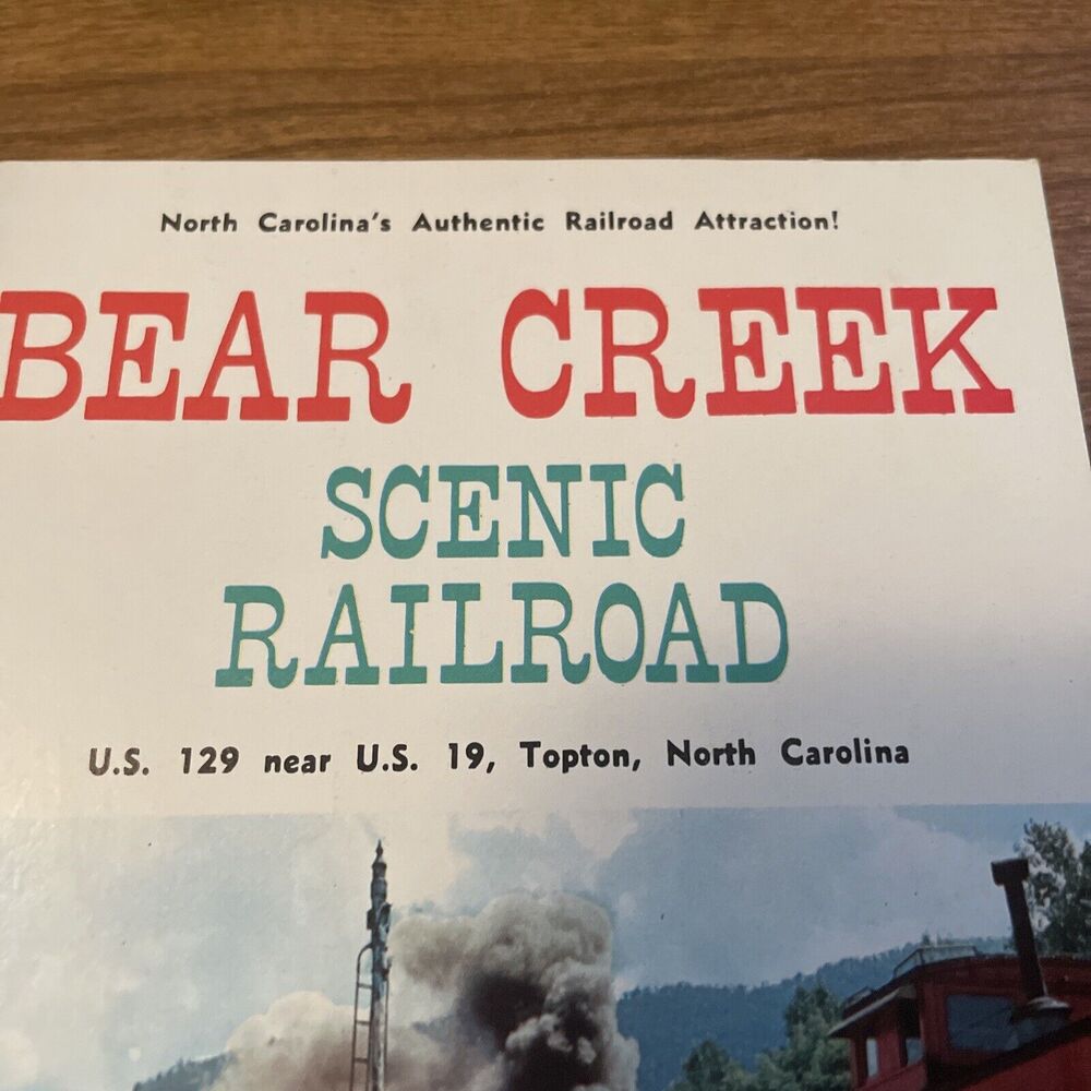 Vintage 1970s Bear Creek Scenic Railroad Travel Brochure Card - Picture 5 of 9